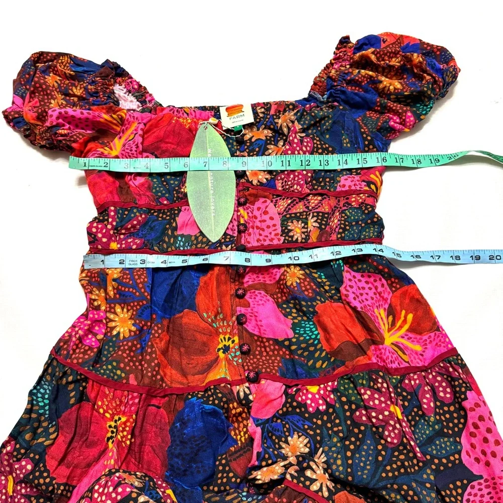 Farm Rio Dress mixed snake garden Sz S Small - Picture 6 of 6
